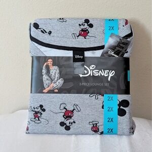 New Disney Mickey Mouse Women's Lounge Sleepwear Pajama Set 2-Piece 2X (22W-24W)